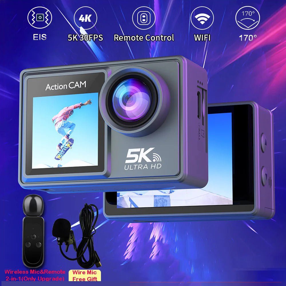 Cameră sport pentru acțiune – 5K 4K60FPS Action Camera Dual IPS - i - vory|Urban|