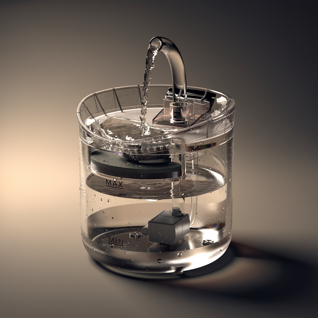 Fântână automată de apă pentru pisici și câini, 2L – Elecpet