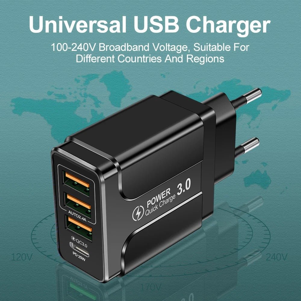 Încărcător rapid pentru dispozitive mobile – Charger Type C 4 Ports PD - i - vory|Urban|