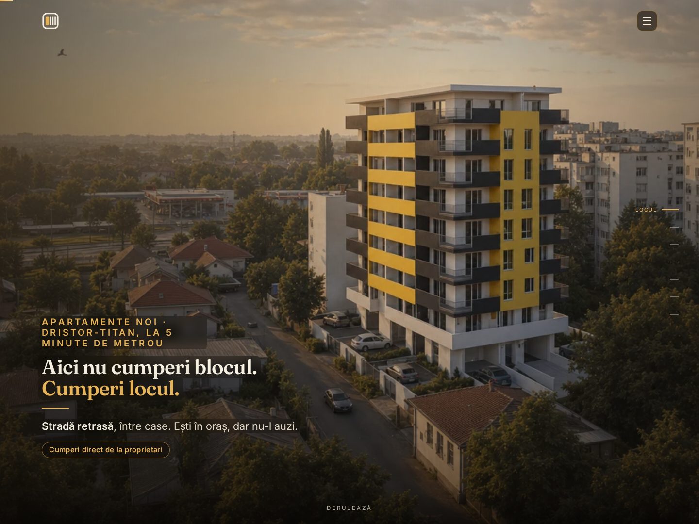 Landing page imobiliar Ilioara Residence pentru apartamente noi în București, proiect web i-vory Studio